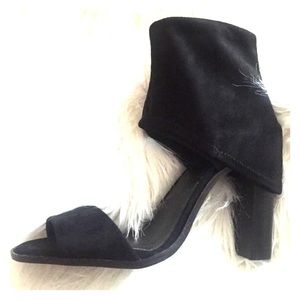 BCBGeneration wrap around ankle thick heels.